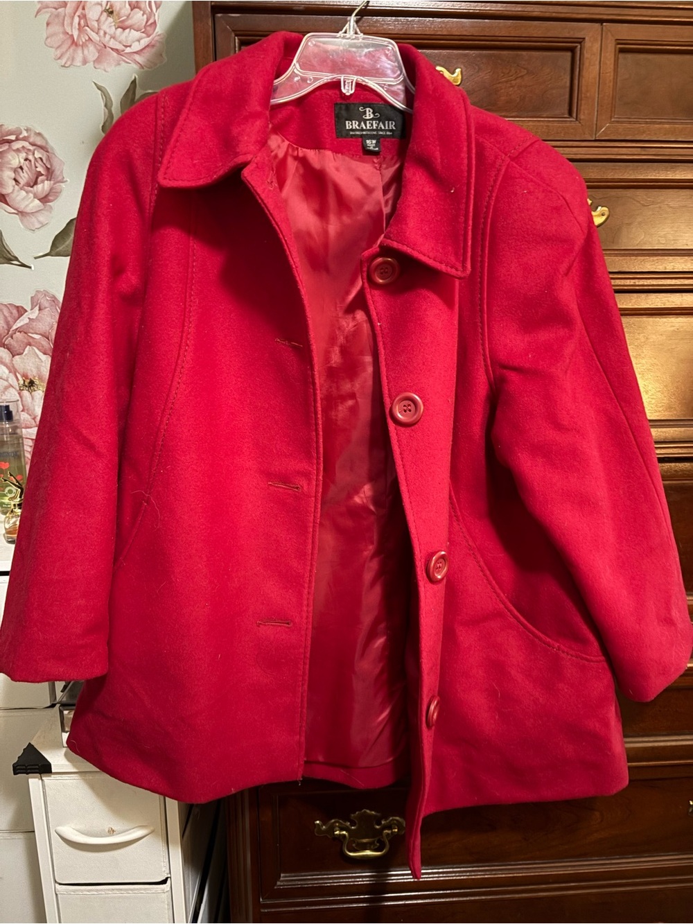 Women's Red Wool Blend Coat sz 16